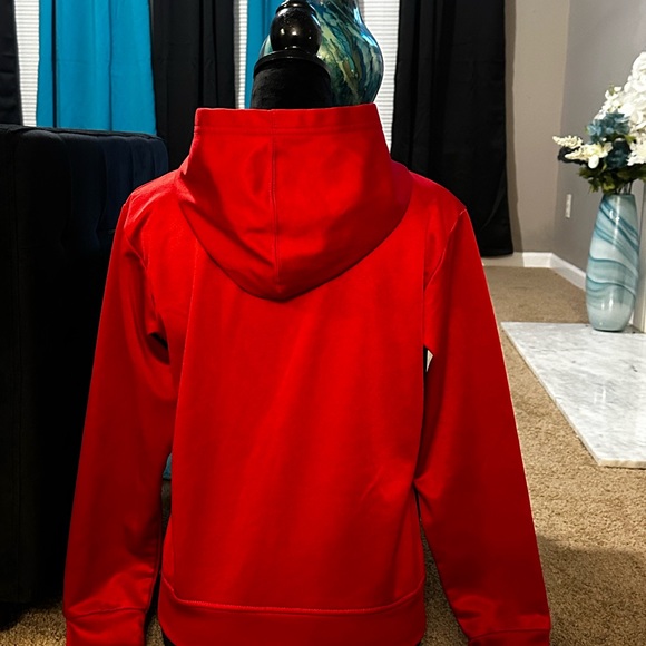 Champion Red Hoodie with Script Chest Logo - Picture 5 of 6